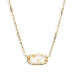 Kendra Scott Elisa Frame Pendant Necklace In White Mosaic